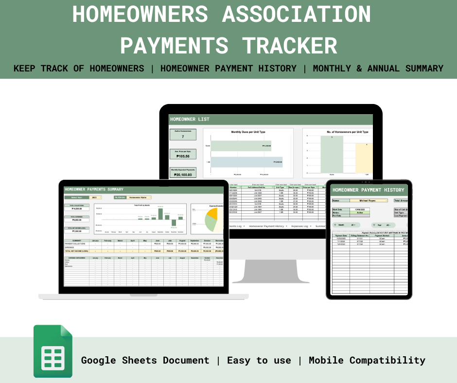 Homeowners Association Payments Tracker