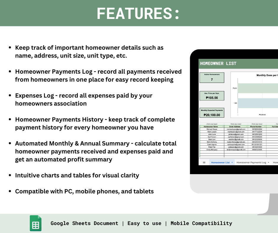 Homeowners Association Payments Tracker