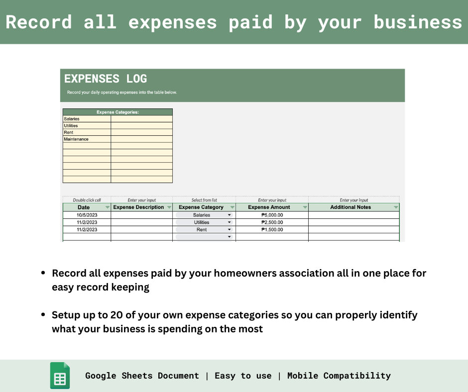 Homeowners Association Payments Tracker
