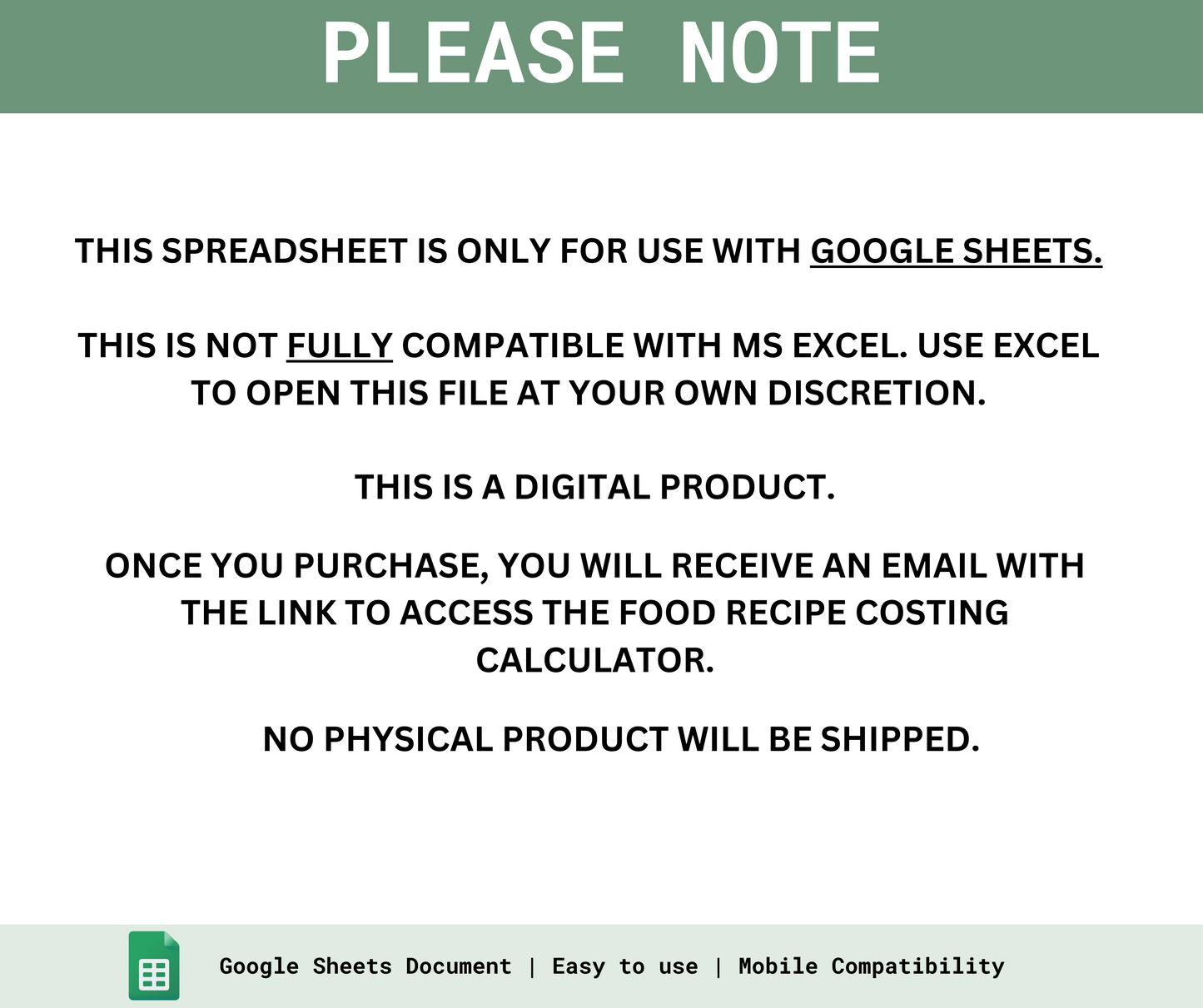 Food Recipe Costing Calculator