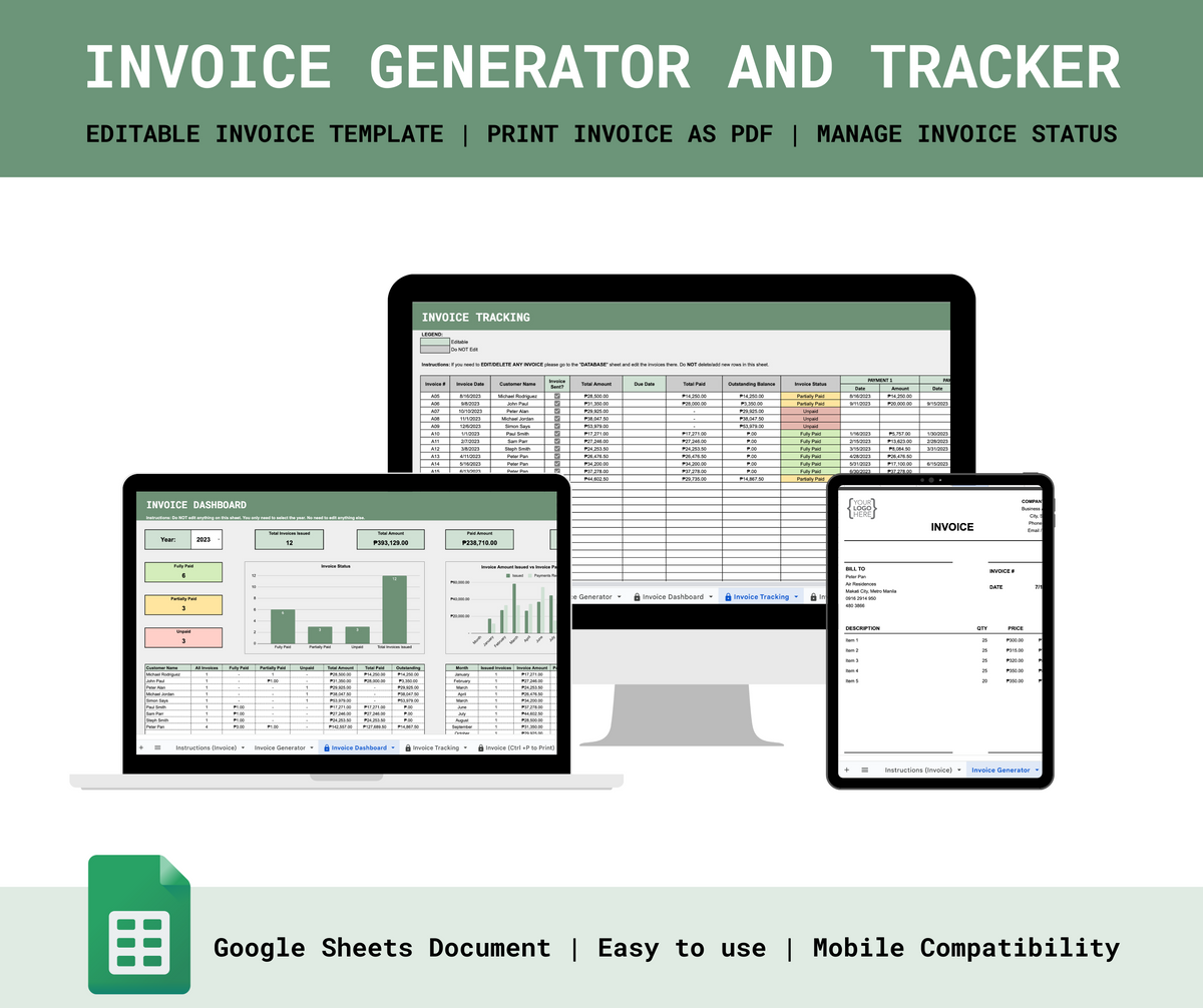 Invoice Generator and Tracker – Spreadsheets PH