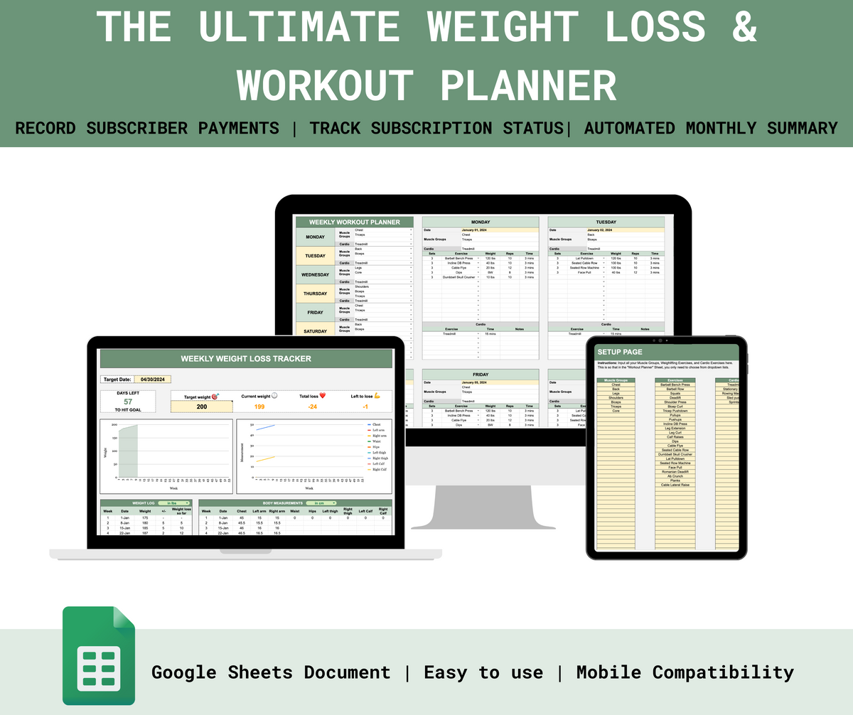 The Ultimate Weight Loss & Workout Planner – Spreadsheets PH