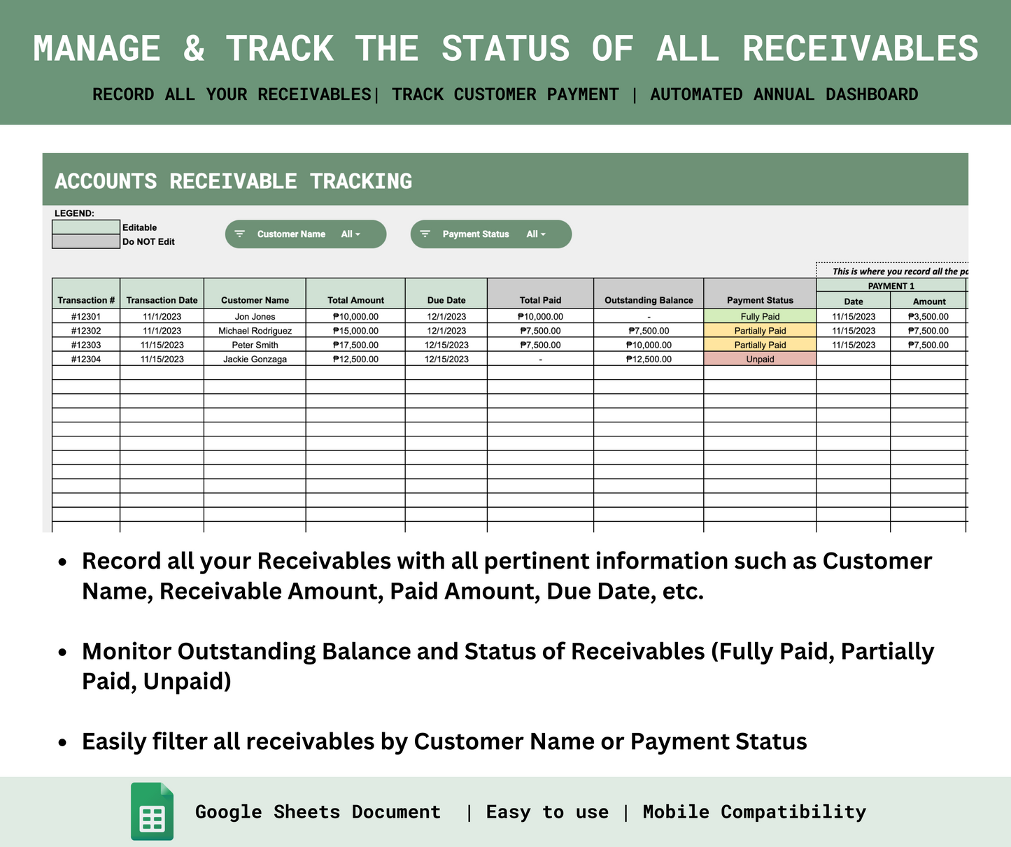 Accounts Receivables Tracker