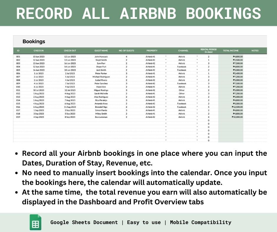 Airbnb Bookings & Expense Tracker