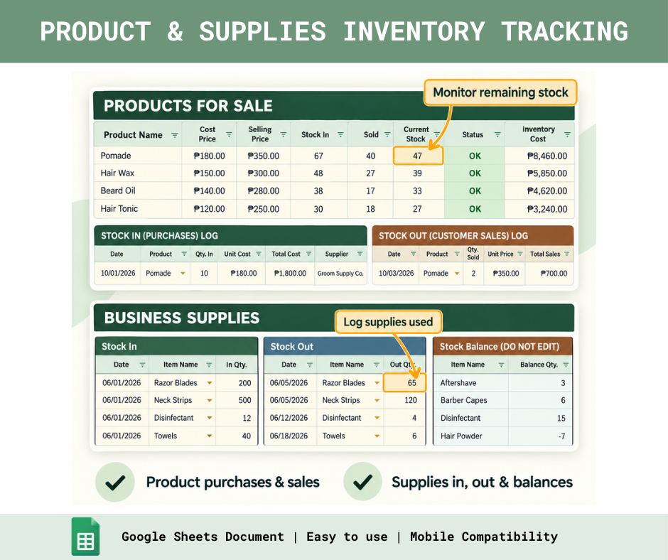 Barbershop Business Tracker