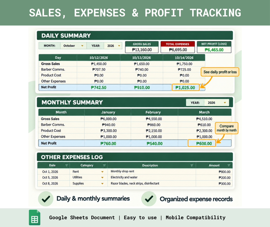 Barbershop Business Tracker