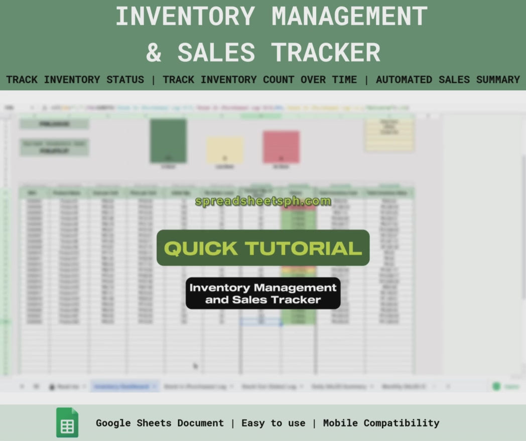Inventory Management & Sales Tracker – Spreadsheets PH