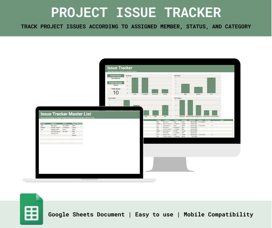 Project Issue Tracker – Spreadsheets PH