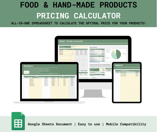 Food and Hand-Made Products Pricing Calculator