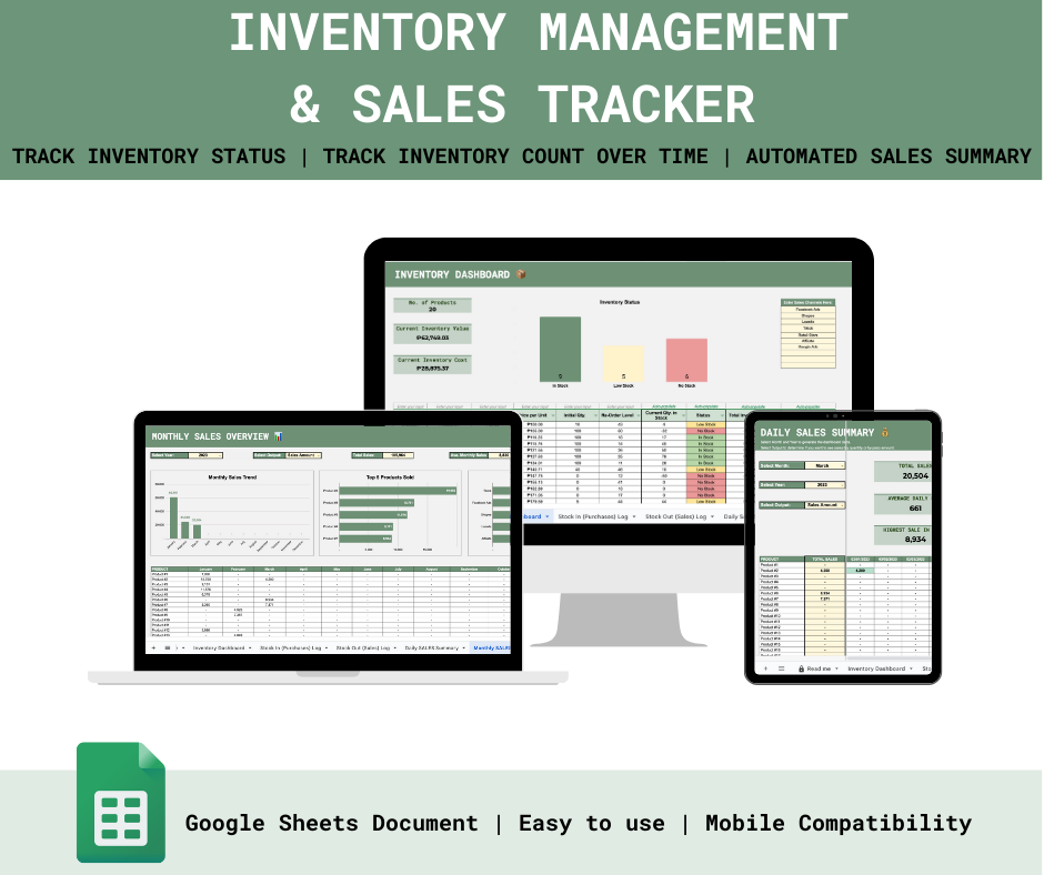 Inventory Management & Sales Tracker – Spreadsheets PH