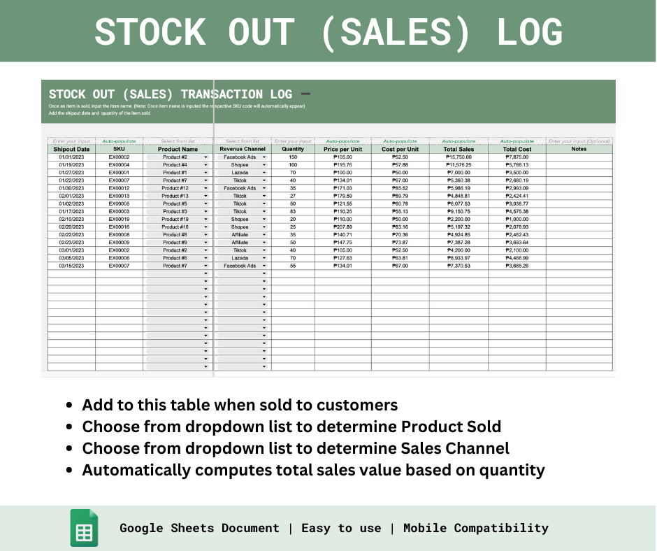 Inventory Management & Sales Tracker – Spreadsheets PH