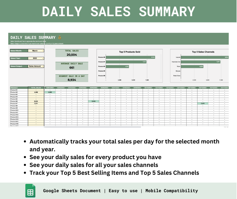 Creative Daily Sales Inventory Using Excel Inventory Management & Sales Tracker – Spreadsheets PH