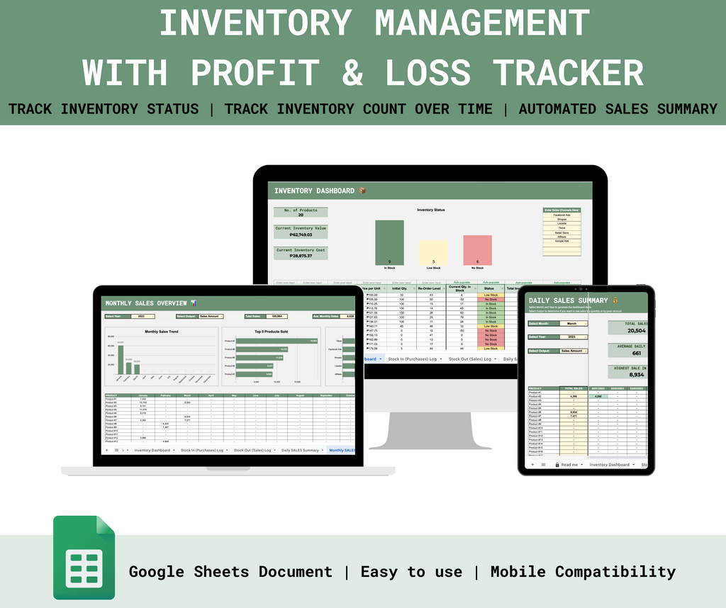 Inventory Management & Sales Tracker – Spreadsheets PH